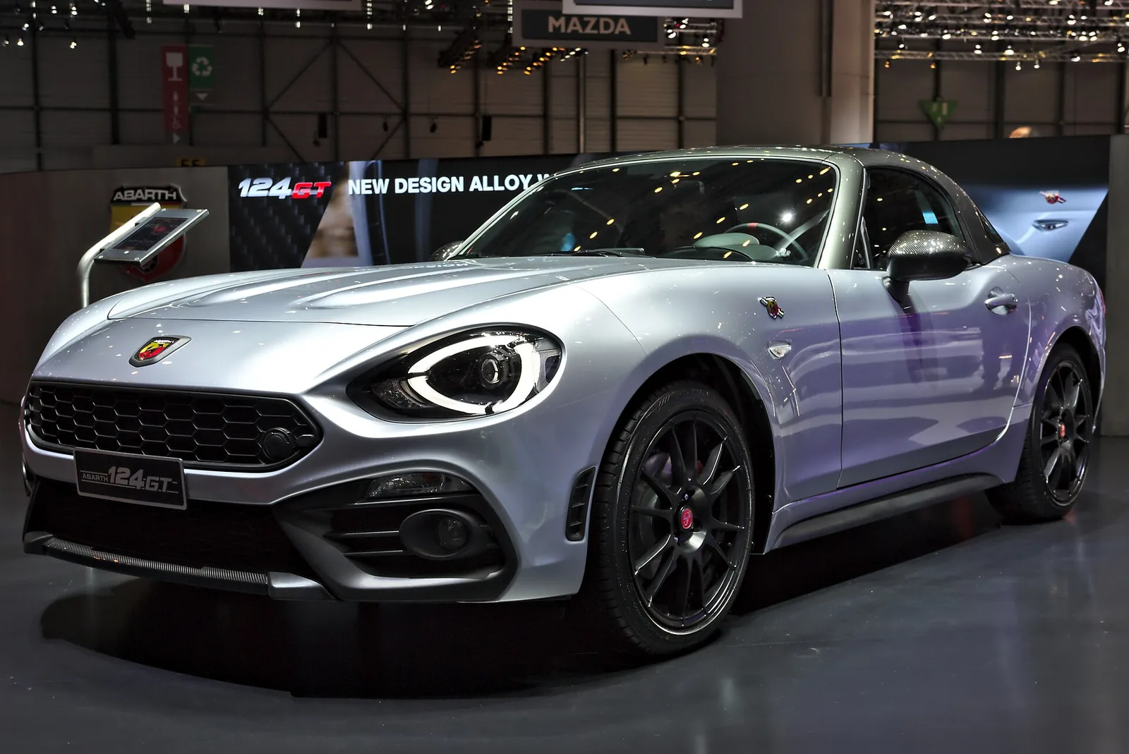 Abarth 124 GT with hardtop, front three-quarter view