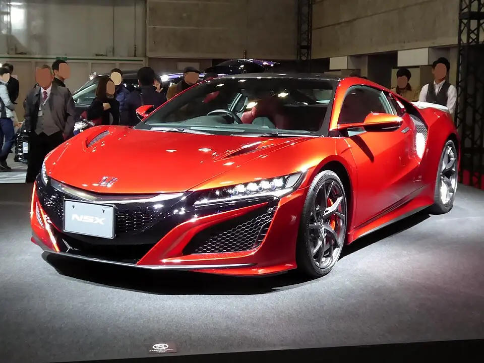 Red Honda NSX NC1, three-quarter front view