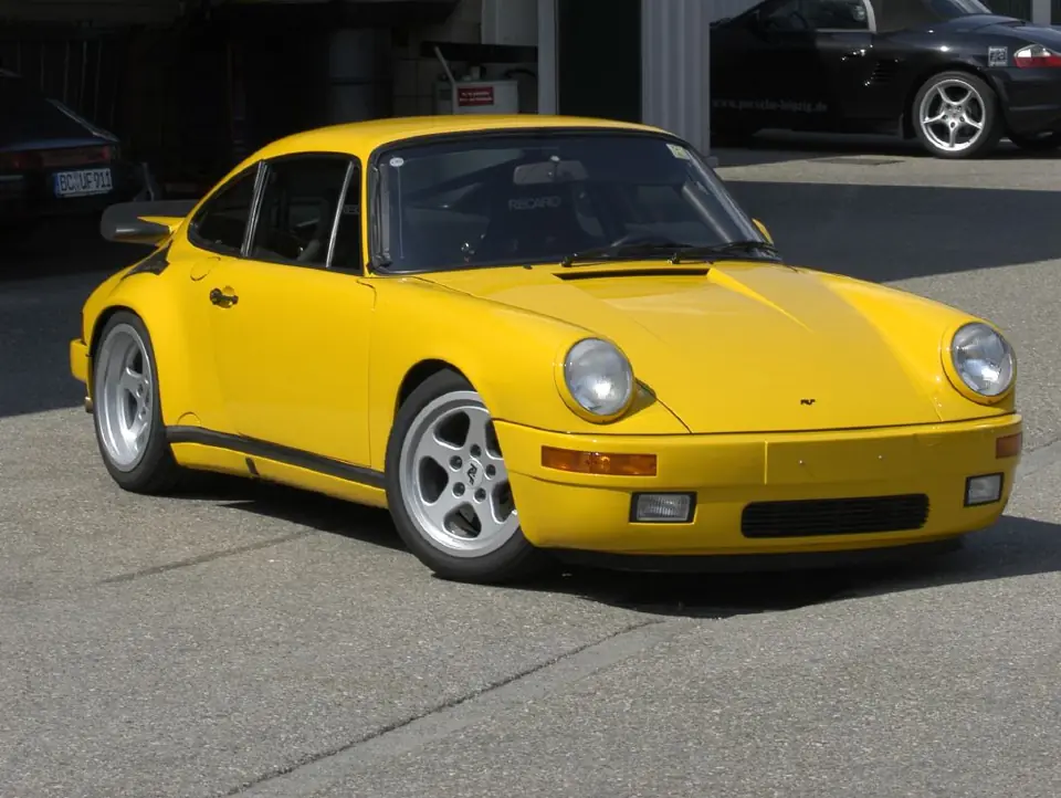 Yellow RUF CTR (Yellowbird), three-quarter front view