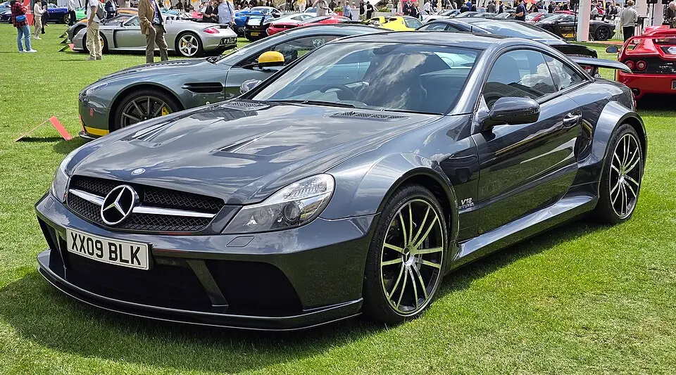 Grey Mercedes-AMG SL65 Black Series, three-quarter front view